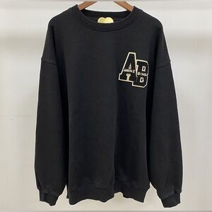 Anine Bing Black Sweatshirt with Cream Logo